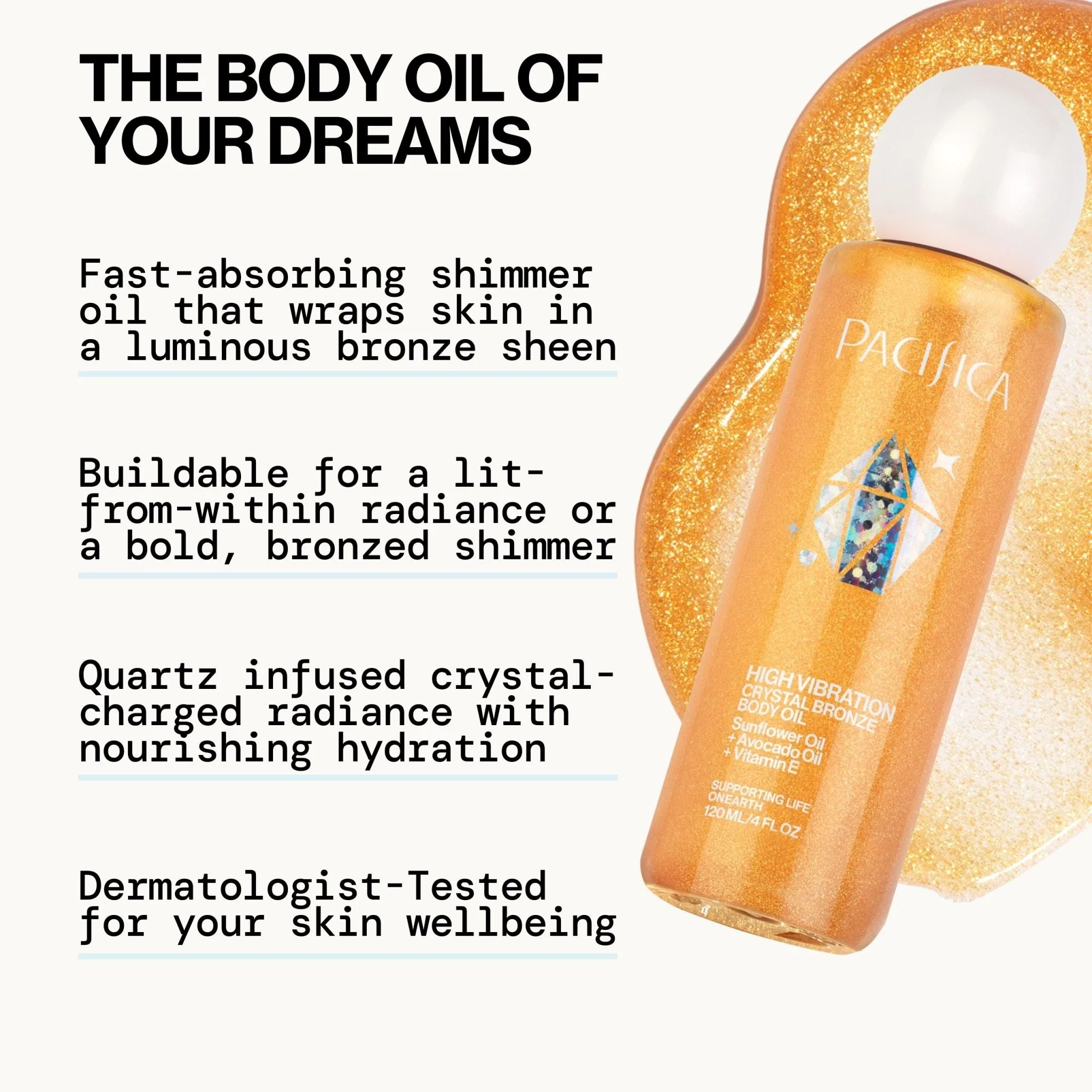 High Vibration Crystal Bronze Body Oil - Image 3