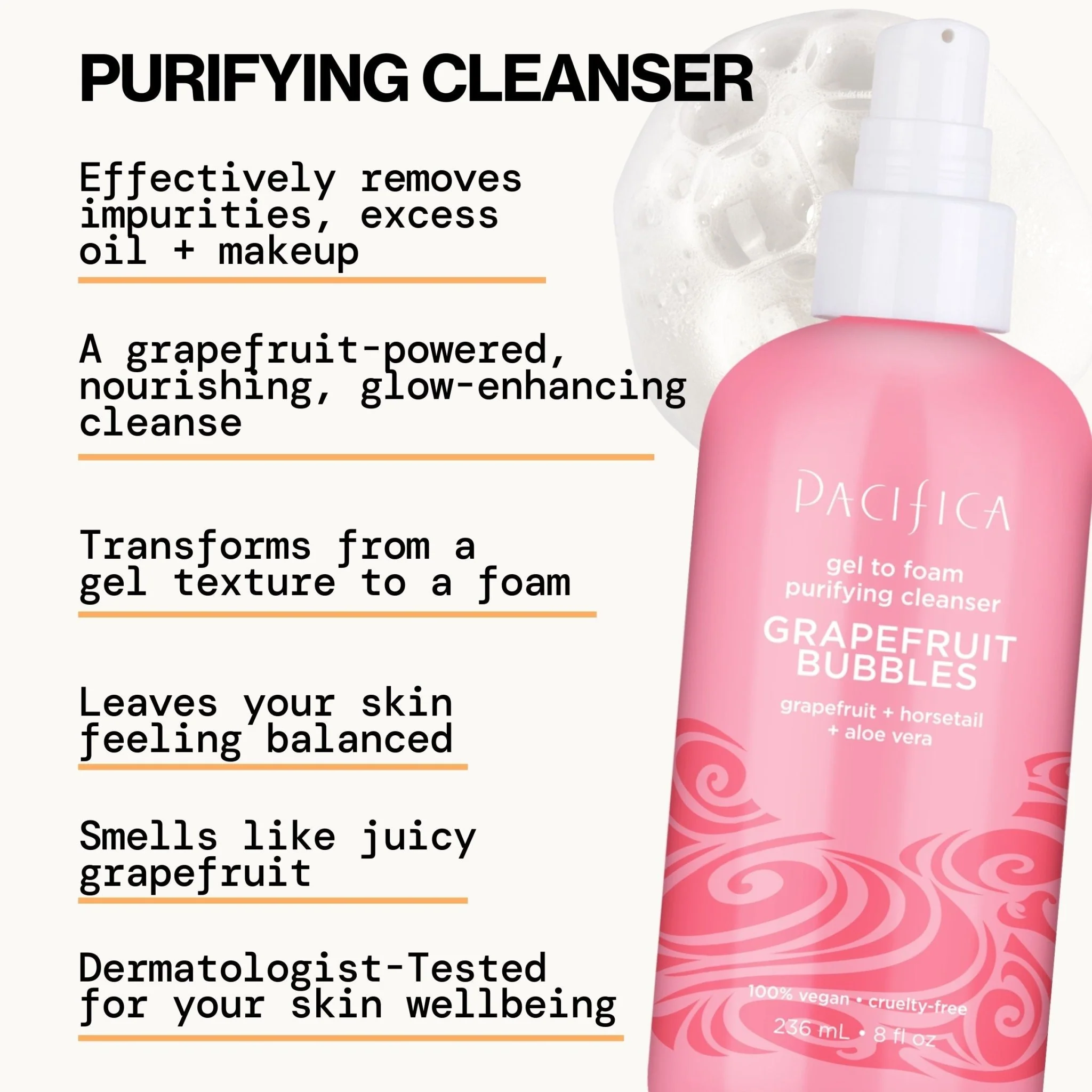 Grapefruit Bubbles Gel to Foam Purifying Cleanser - Image 5