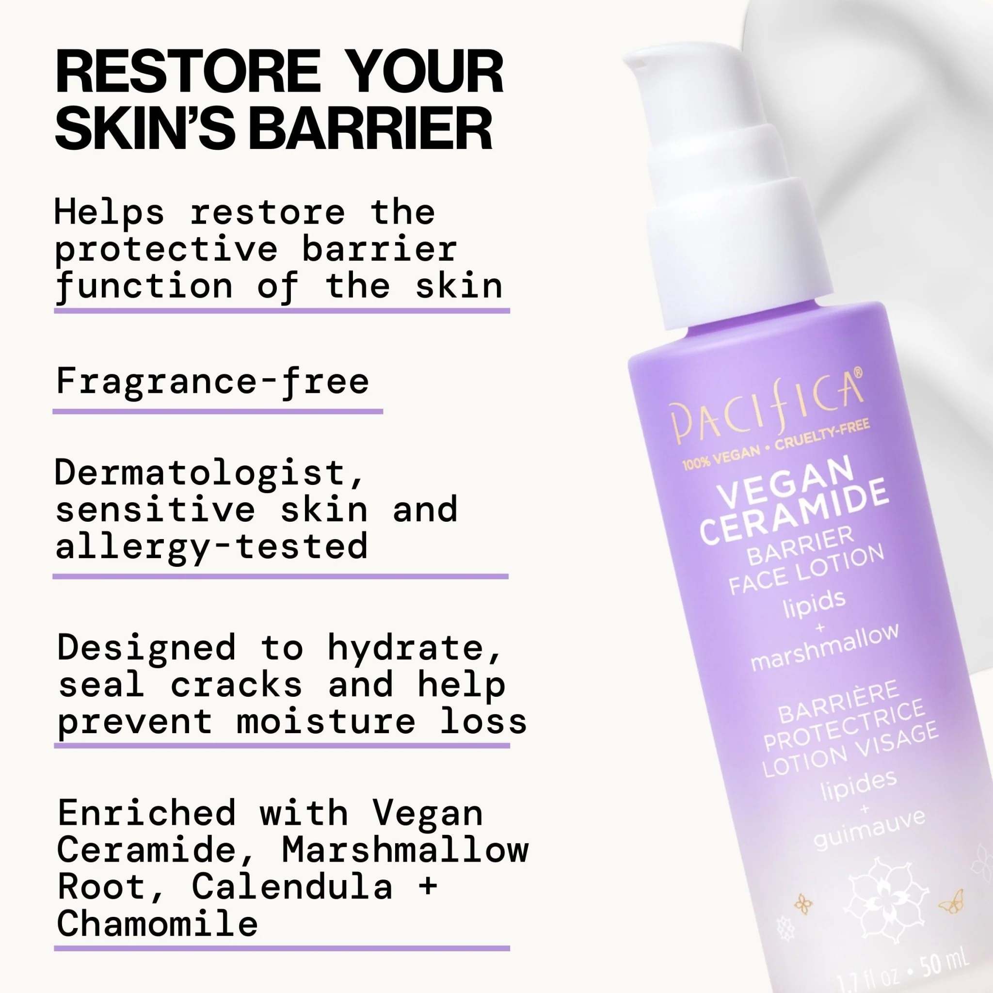 Vegan Ceramide Barrier Face Lotion - Image 6